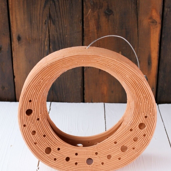 Terracotta Hoop Loop Hanging Planter Unique - Picture 2 of 3